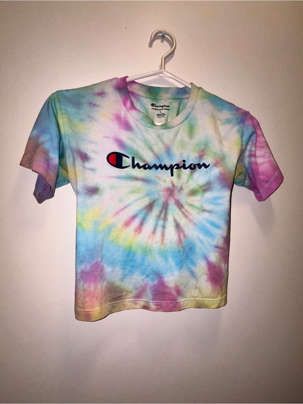 CHAMPION Tie-Dye Spiral Cropped T-shirt